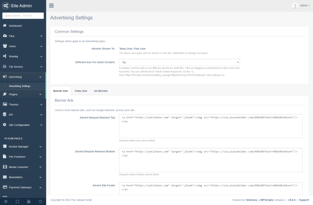 Advertising Settings